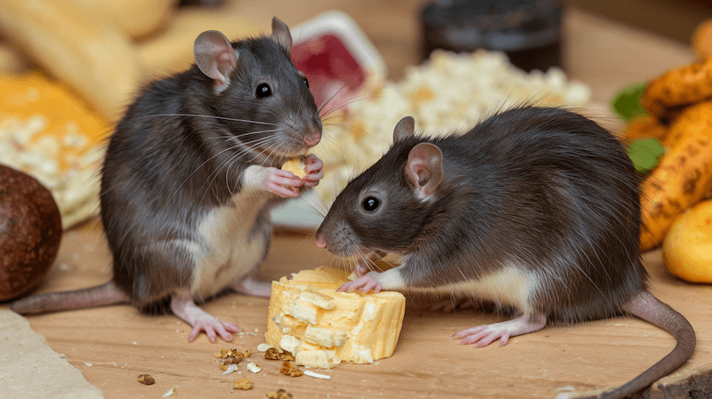 Hausratten am Fressen