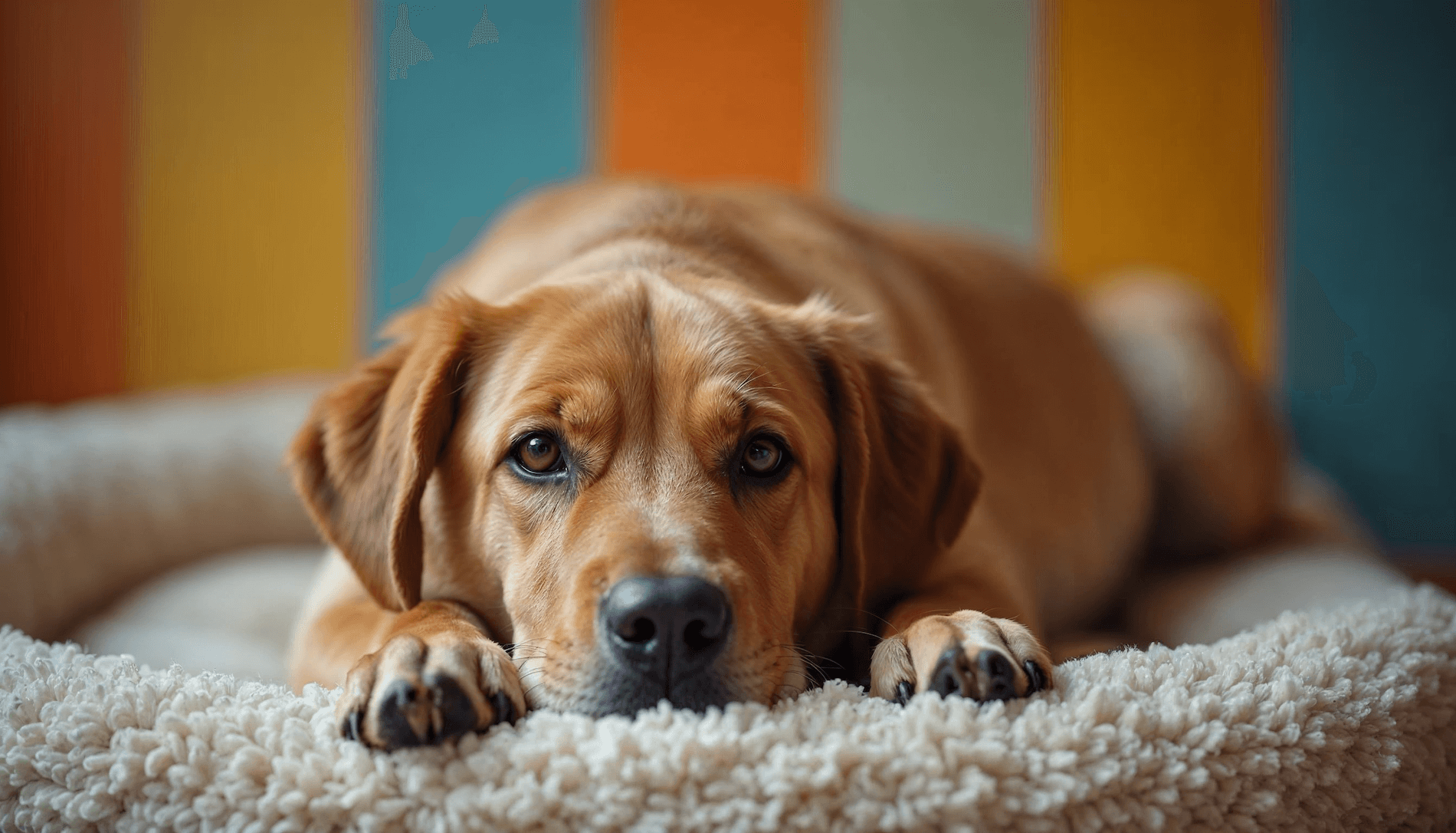 Hund auf seinem Schlafplatz